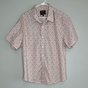 Bonobos Blue Orange Floral Print Riviera Short Sleeve Button Up Shirt XXL Slim
